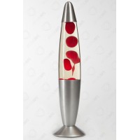 Лава-лампа 35см Красная/Прозрачная (Воск) в форме ракеты